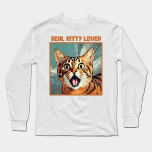 Real Kitty Lover Cute Cat Cartoon Cat Lover Long Sleeve T-Shirt